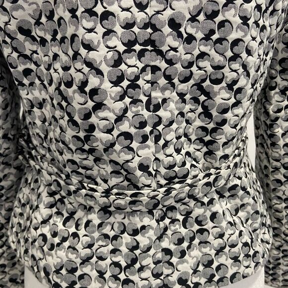 Akris Punto Black and White Abstract Print Lined Blazer Size 6 - Picture 12 of 16